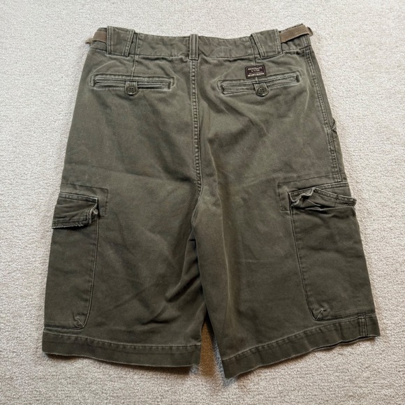 Abercrombie & Fitch Men Cargo Shorts Green Size 30 Button Fly Corduroy Belted - Picture 3 of 8
